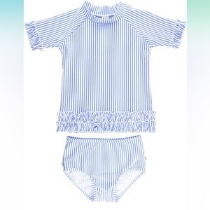 Ruffle Butts toddler girl rash guard short sleeve 3 piece swim